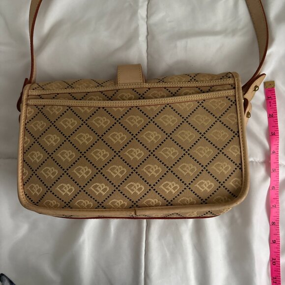 Dooney & Bourke Vintage Tan and Cream Equestrian Crossbody Bag - Picture 5 of 13